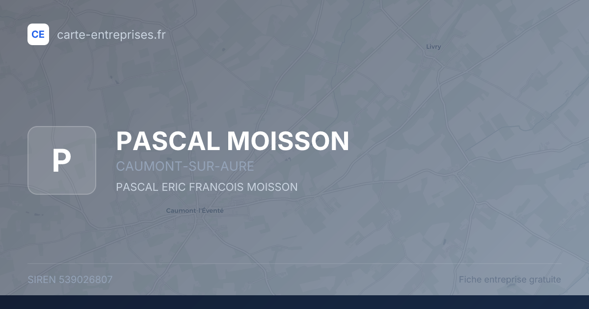 PASCAL MOISSON — 539026807 — fiche entreprise