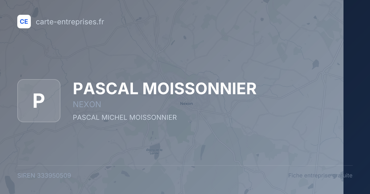 PASCAL MOISSONNIER — 333950509 — fiche entreprise