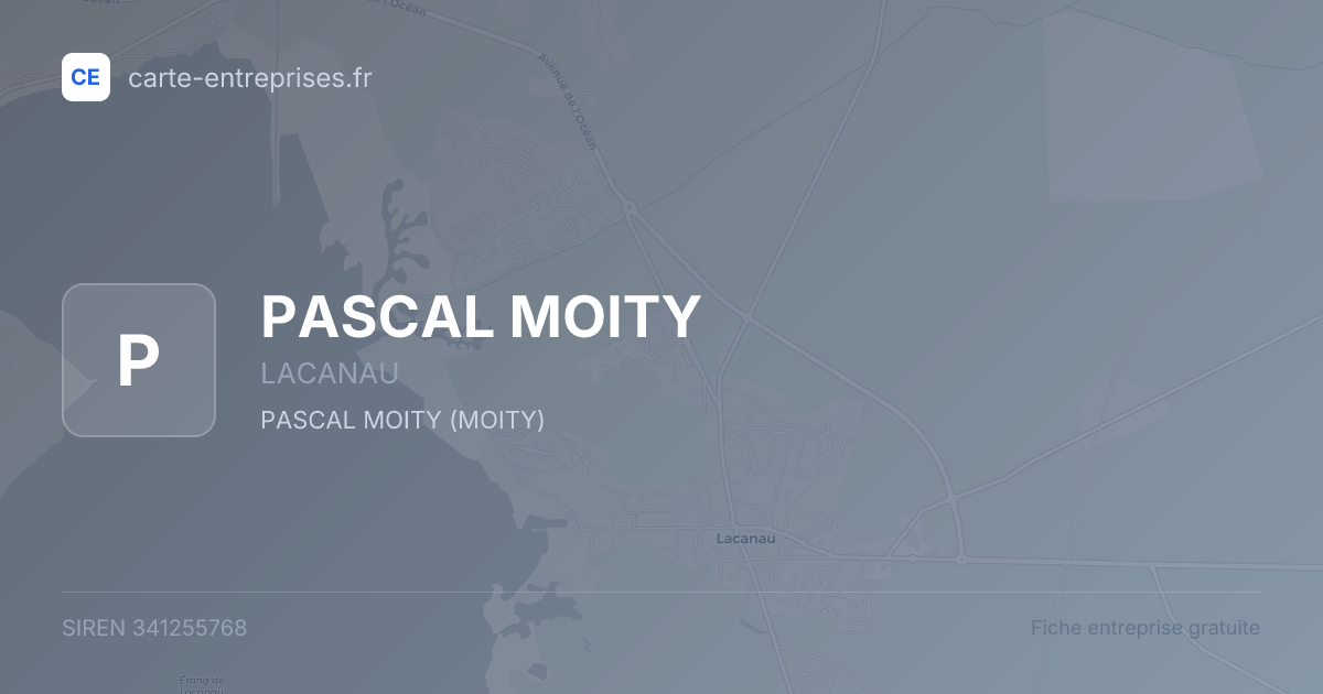 PASCAL MOITY — 341255768 — fiche entreprise