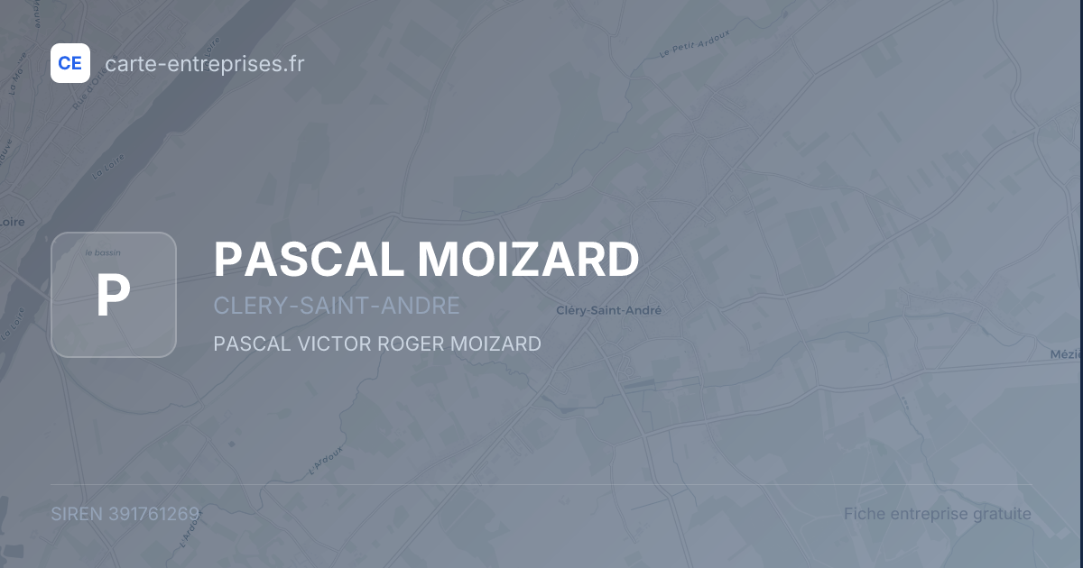 PASCAL MOIZARD — 391761269 — fiche entreprise