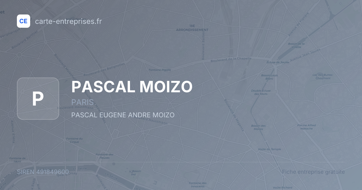 PASCAL MOIZO — 491849600 — fiche entreprise
