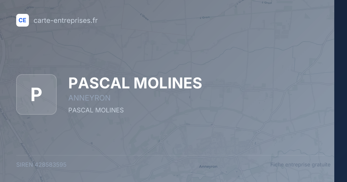 PASCAL MOLINES — 428583595 — fiche entreprise