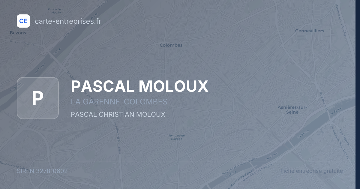 PASCAL MOLOUX — 327810602 — fiche entreprise
