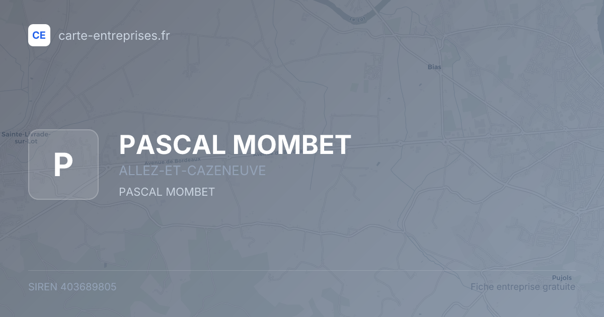 PASCAL MOMBET — 403689805 — fiche entreprise