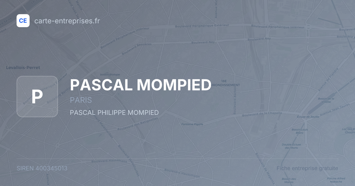 PASCAL MOMPIED — 400345013 — fiche entreprise