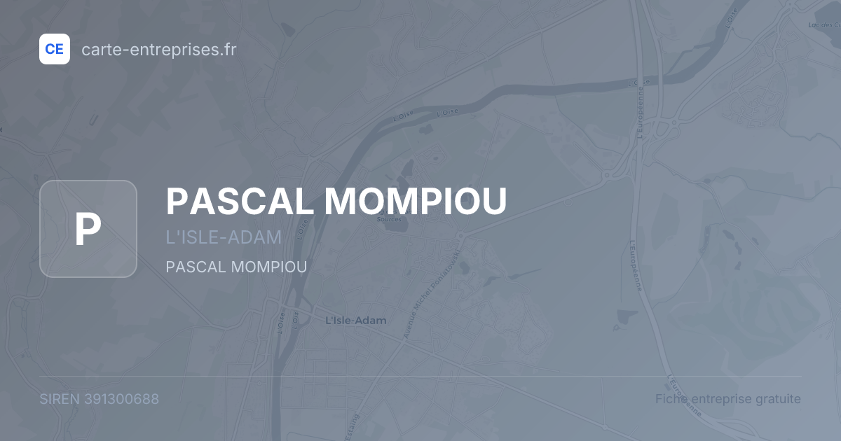PASCAL MOMPIOU — 391300688 — fiche entreprise