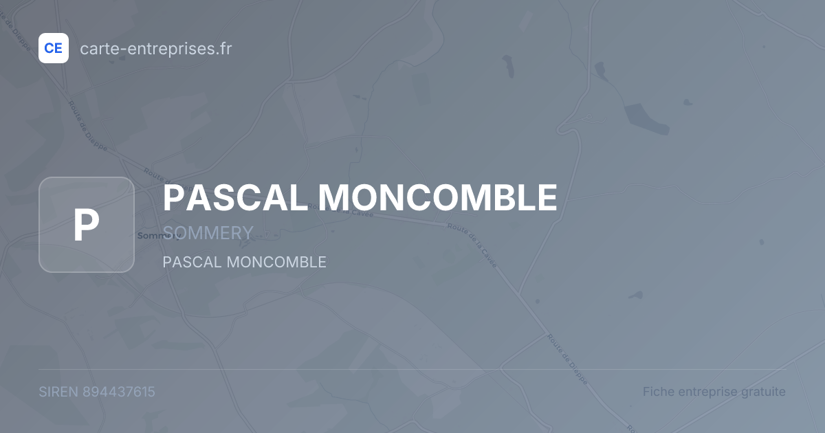 PASCAL MONCOMBLE — 894437615 — fiche entreprise