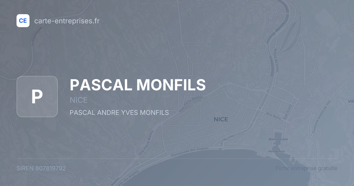 PASCAL MONFILS — 807819792 — fiche entreprise