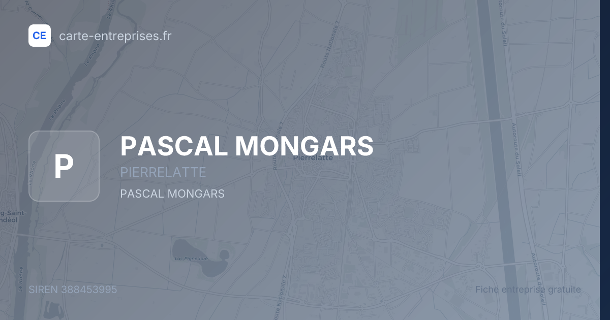 PASCAL MONGARS — 388453995 — fiche entreprise