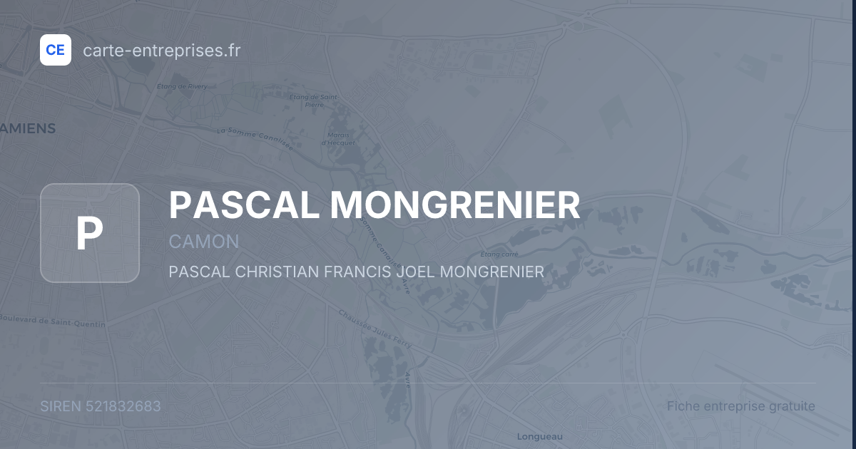 PASCAL MONGRENIER — 521832683 — fiche entreprise