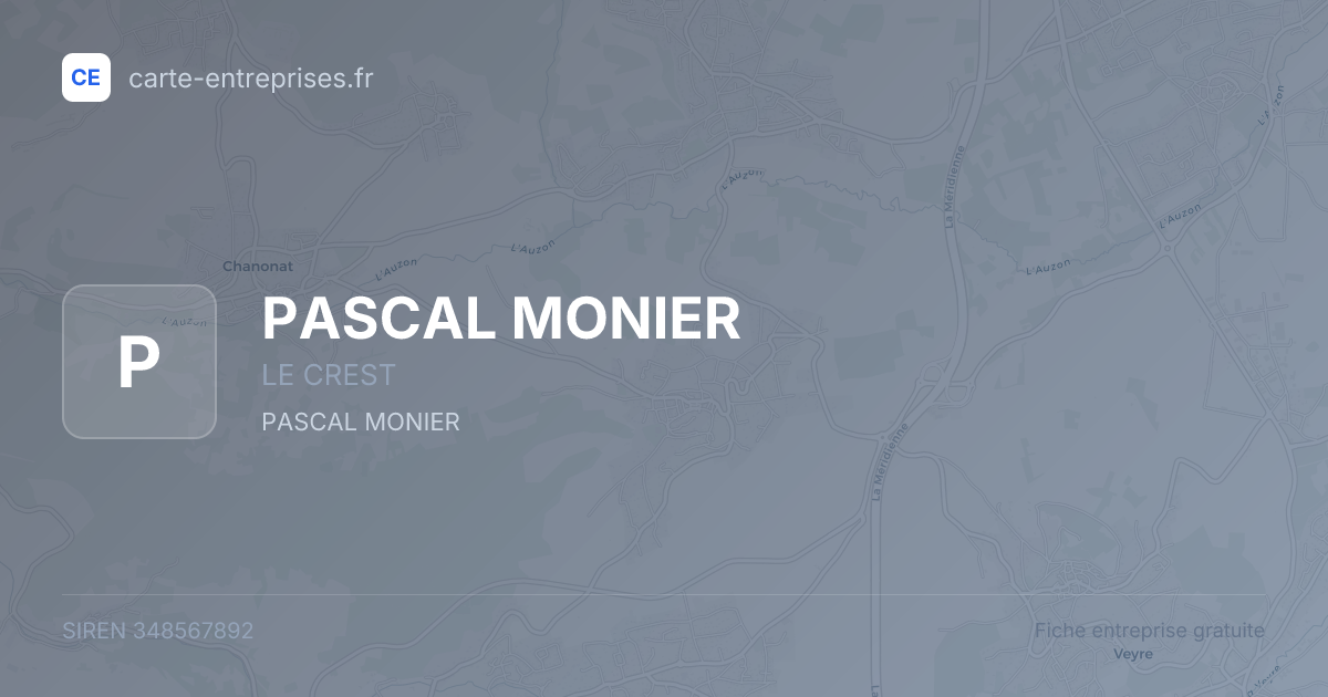 PASCAL MONIER — 348567892 — fiche entreprise