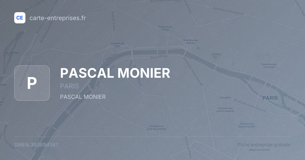 PASCAL MONIER — 393694567 — fiche entreprise