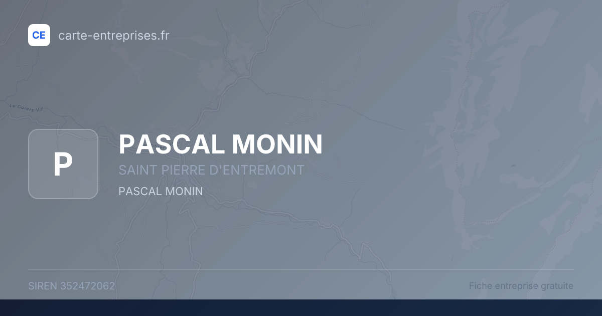 PASCAL MONIN — 352472062 — fiche entreprise