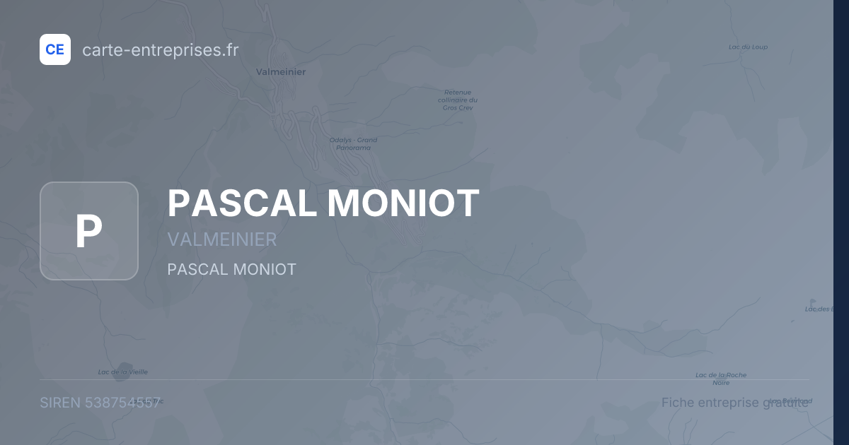 PASCAL MONIOT — 538754557 — fiche entreprise