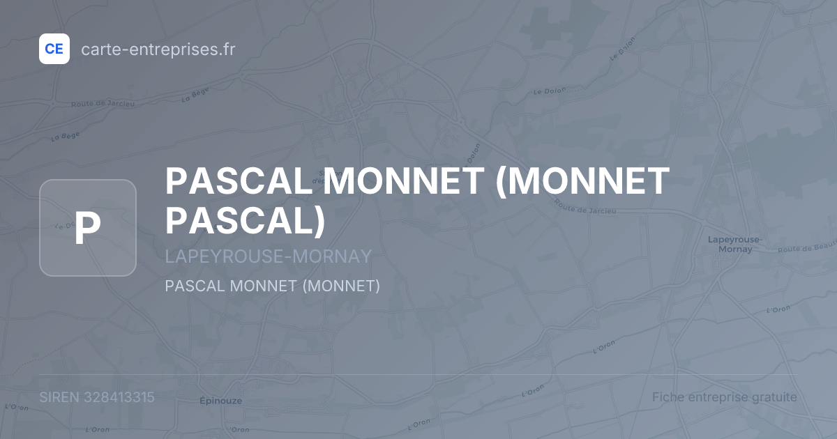PASCAL MONNET (MONNET PASCAL) — 328413315 — fiche entreprise
