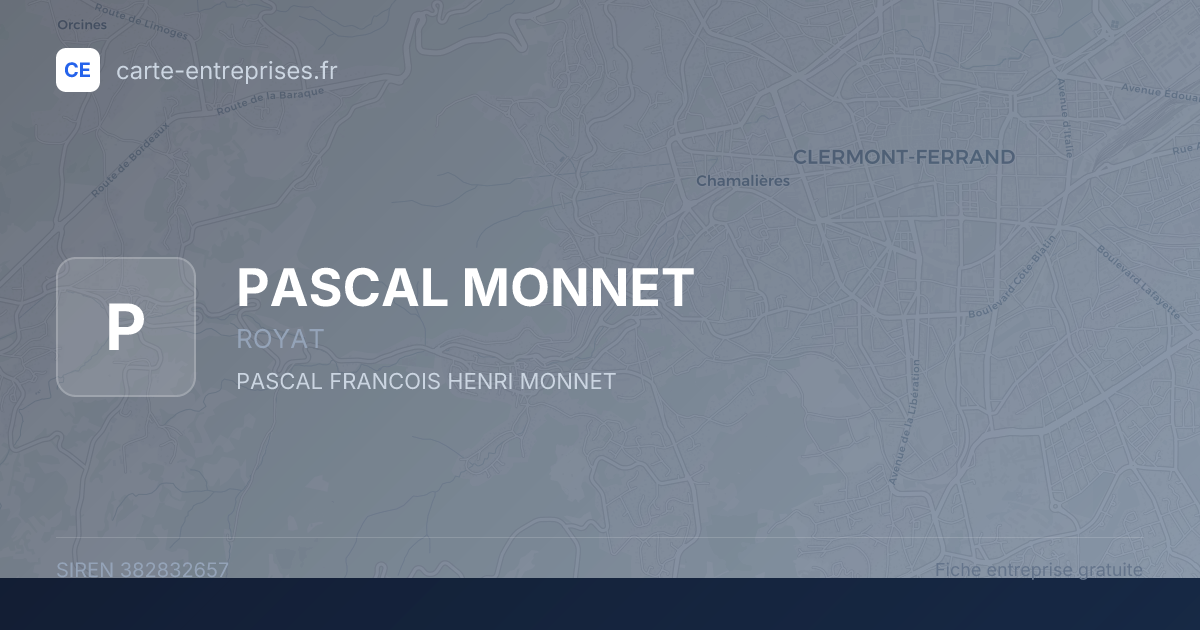 PASCAL MONNET — 382832657 — fiche entreprise