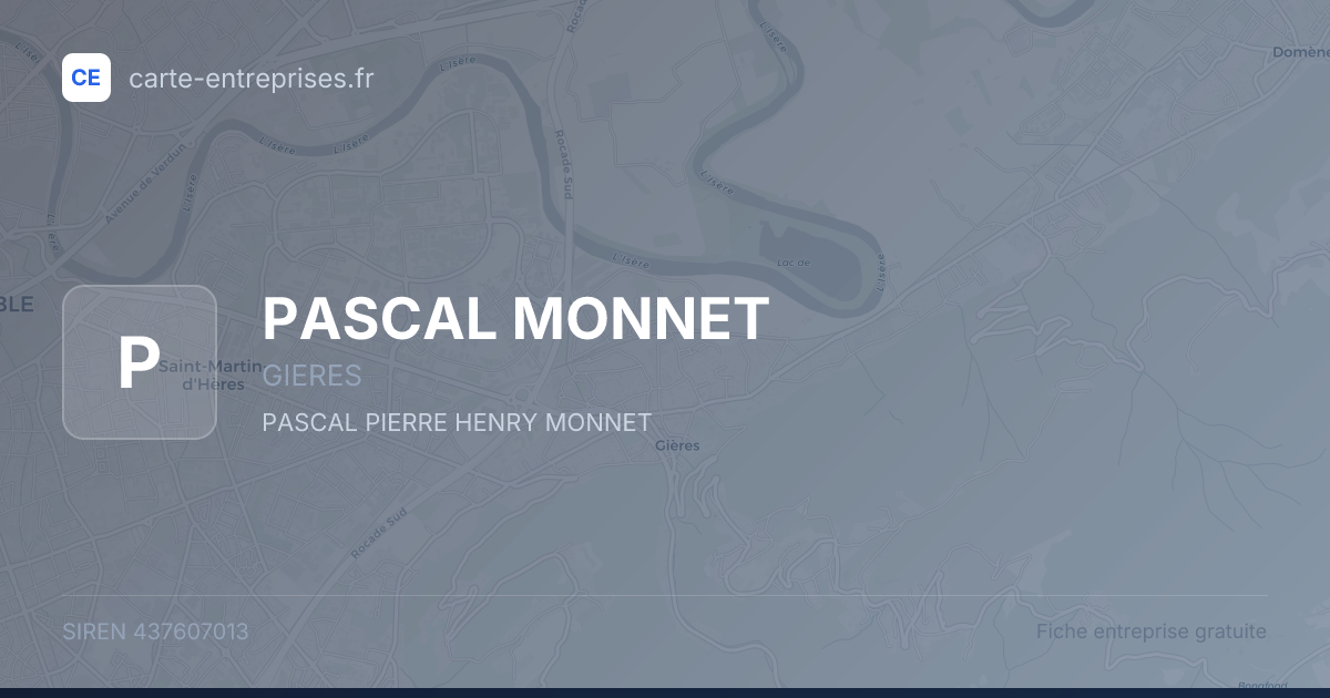PASCAL MONNET — 437607013 — fiche entreprise