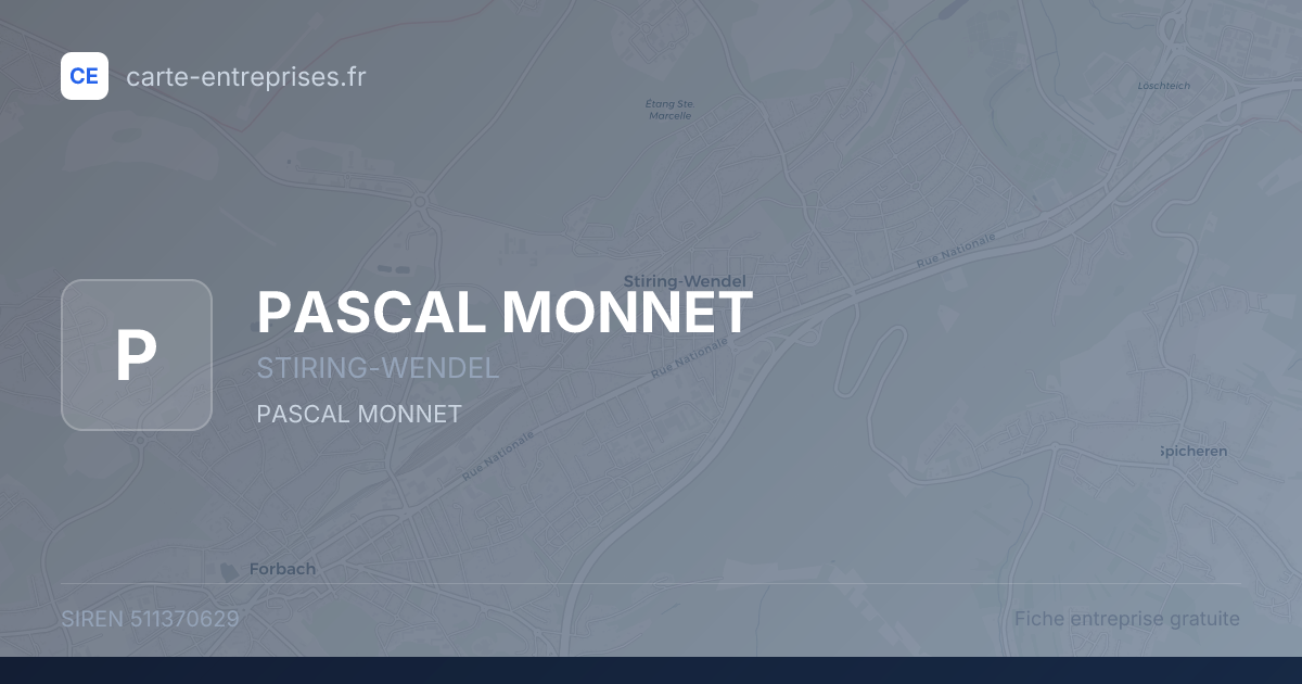 PASCAL MONNET — 511370629 — fiche entreprise