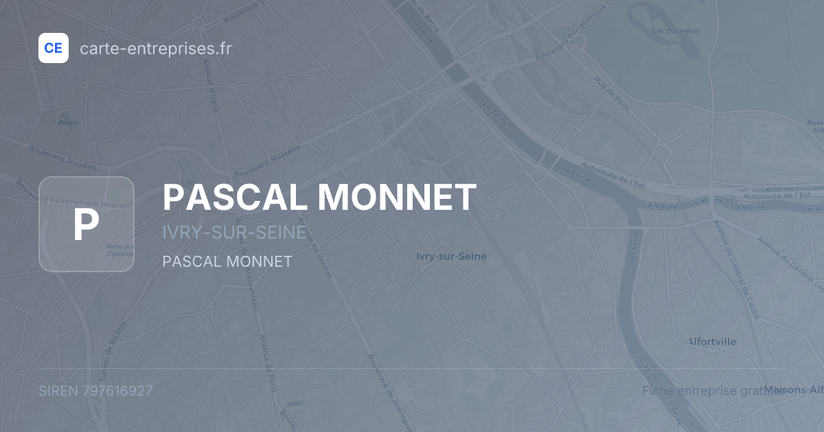 PASCAL MONNET — 797616927 — fiche entreprise