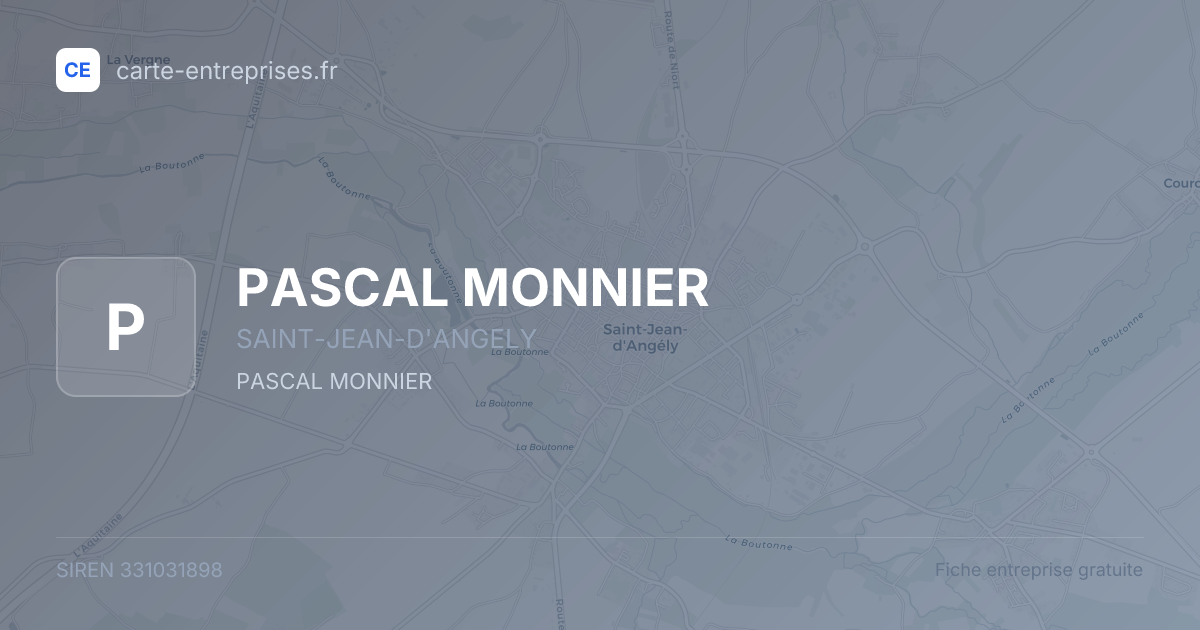 PASCAL MONNIER — 331031898 — fiche entreprise
