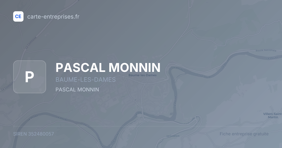 PASCAL MONNIN — 352480057 — fiche entreprise