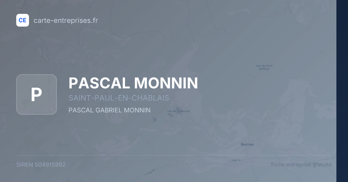 PASCAL MONNIN — 504915992 — fiche entreprise