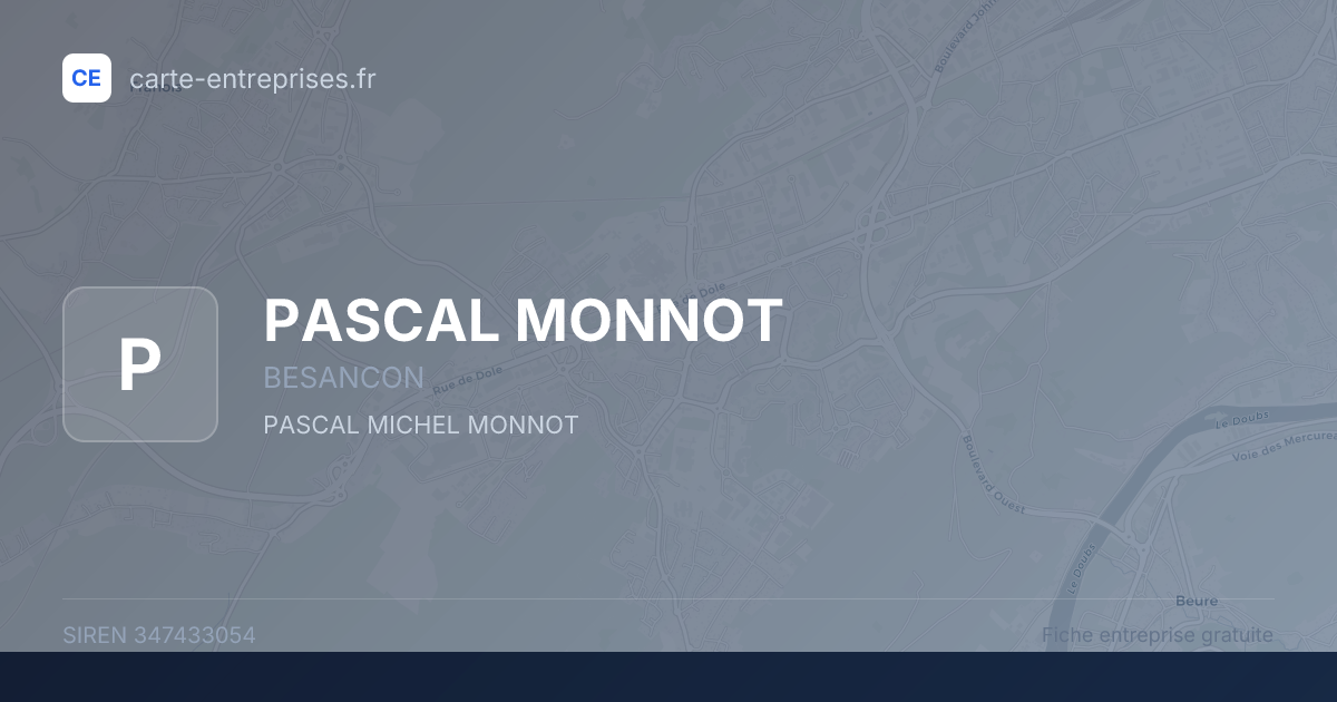 PASCAL MONNOT — 347433054 — fiche entreprise