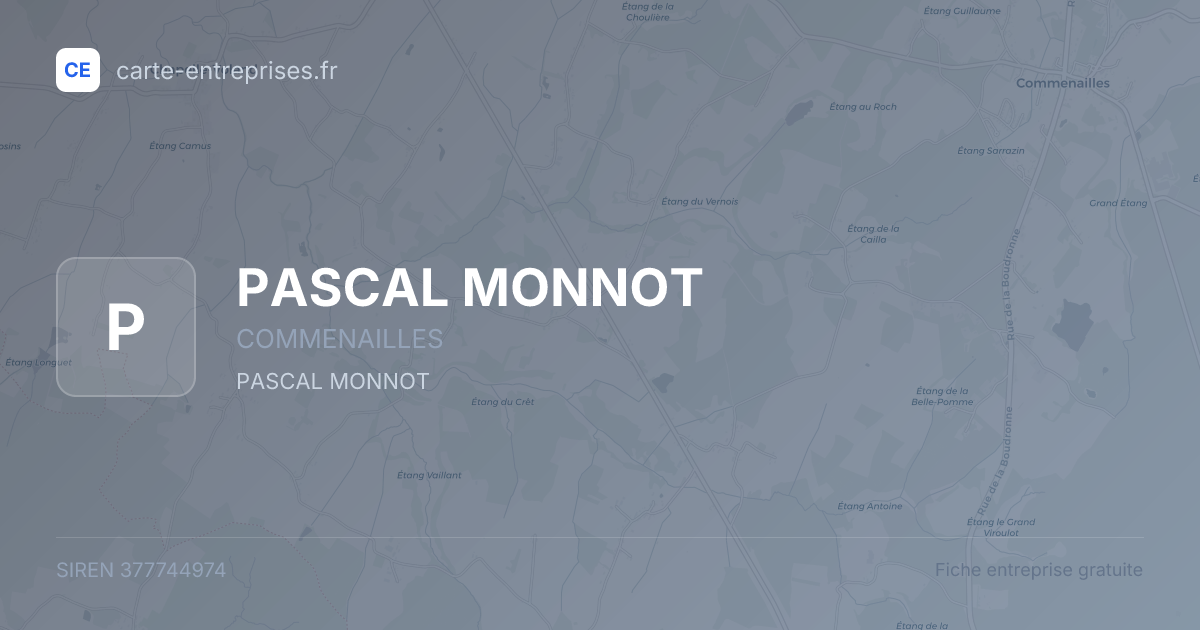 PASCAL MONNOT — 377744974 — fiche entreprise