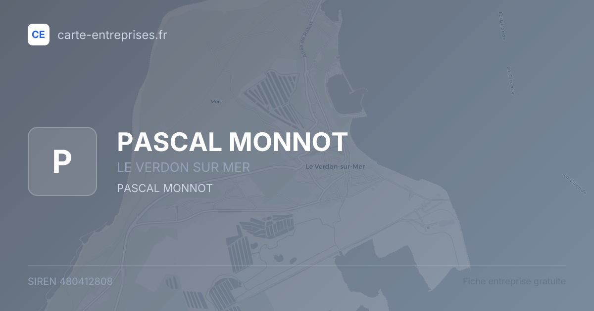 PASCAL MONNOT — 480412808 — fiche entreprise