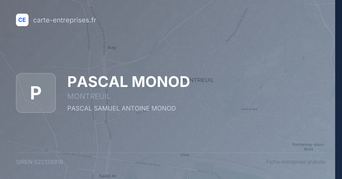 PASCAL MONOD — 522128818 — fiche entreprise