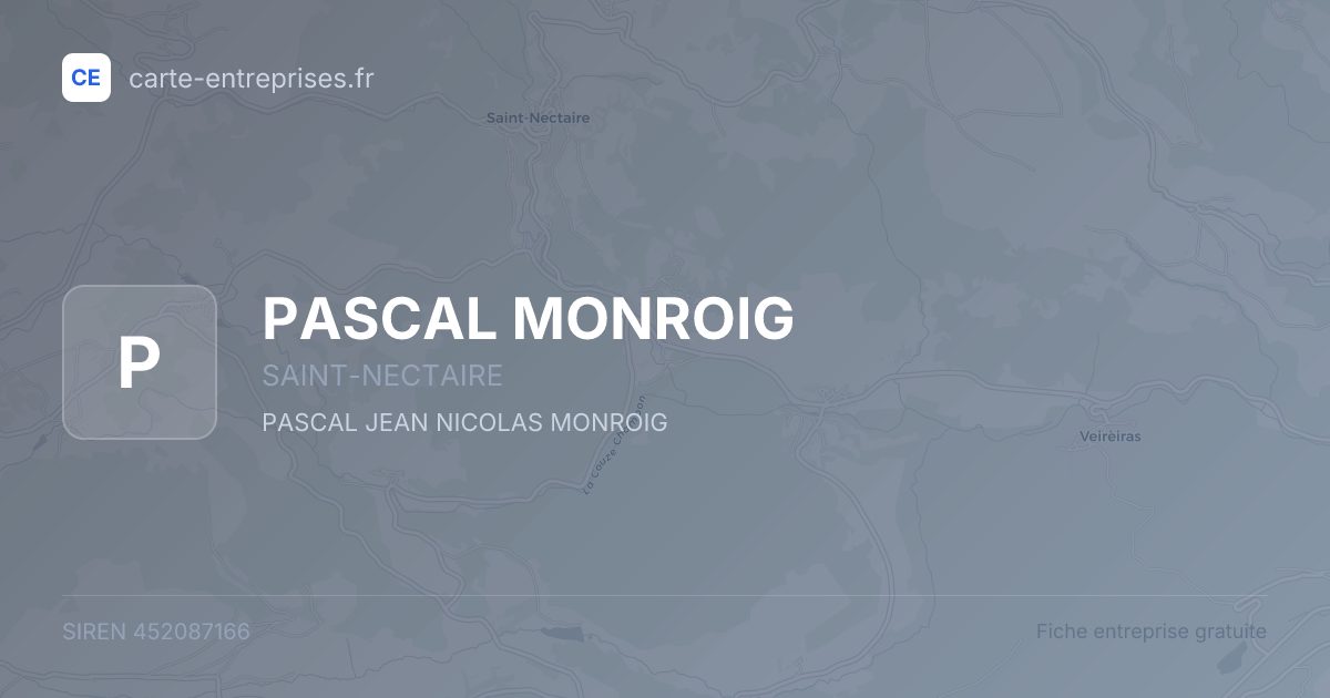 PASCAL MONROIG — 452087166 — fiche entreprise