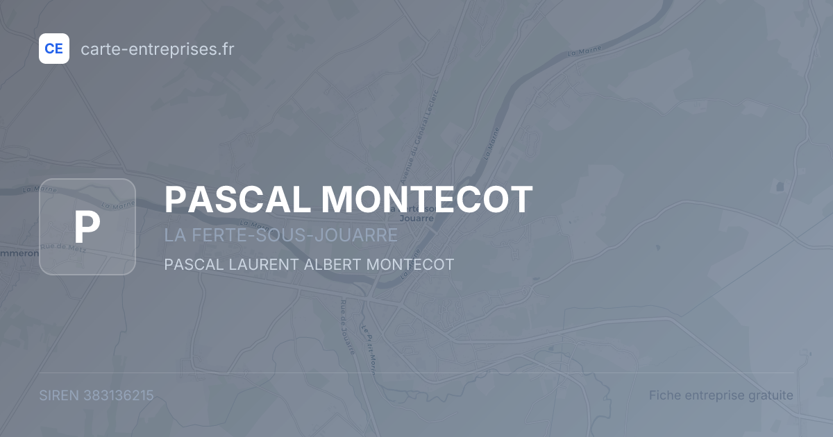PASCAL MONTECOT — 383136215 — fiche entreprise