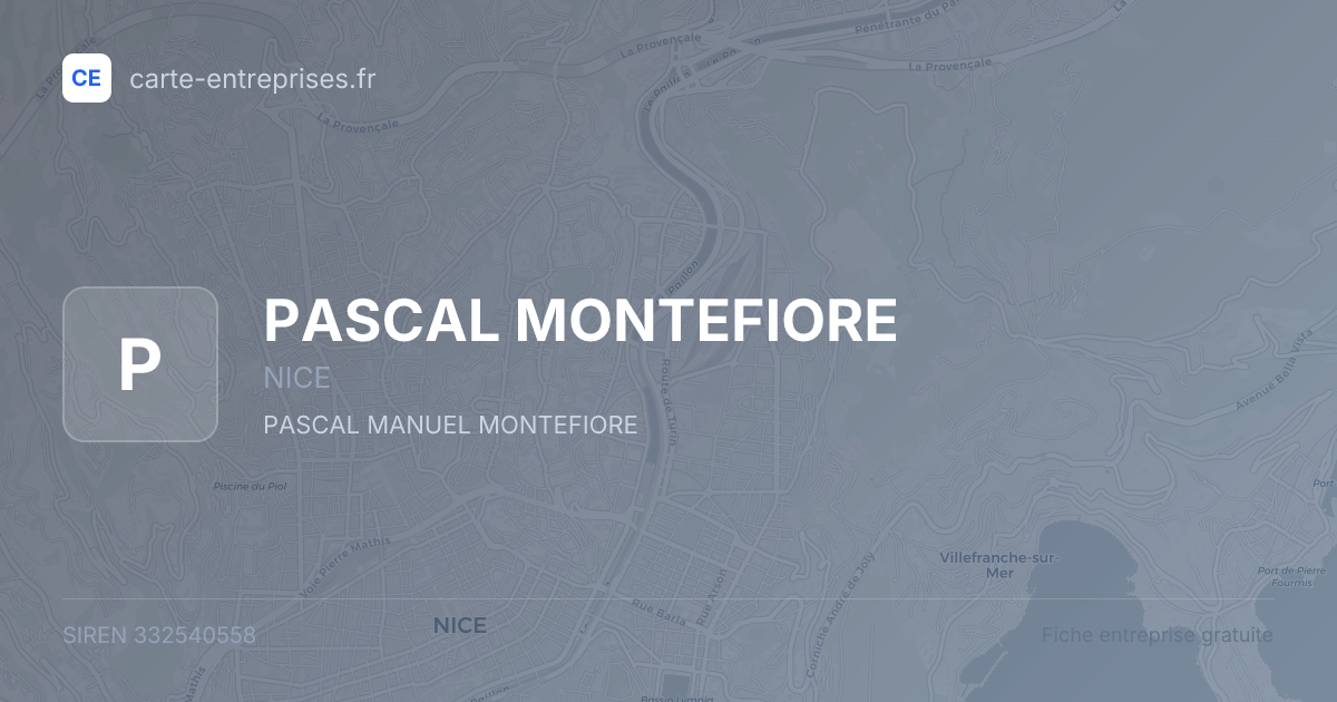 PASCAL MONTEFIORE — 332540558 — fiche entreprise
