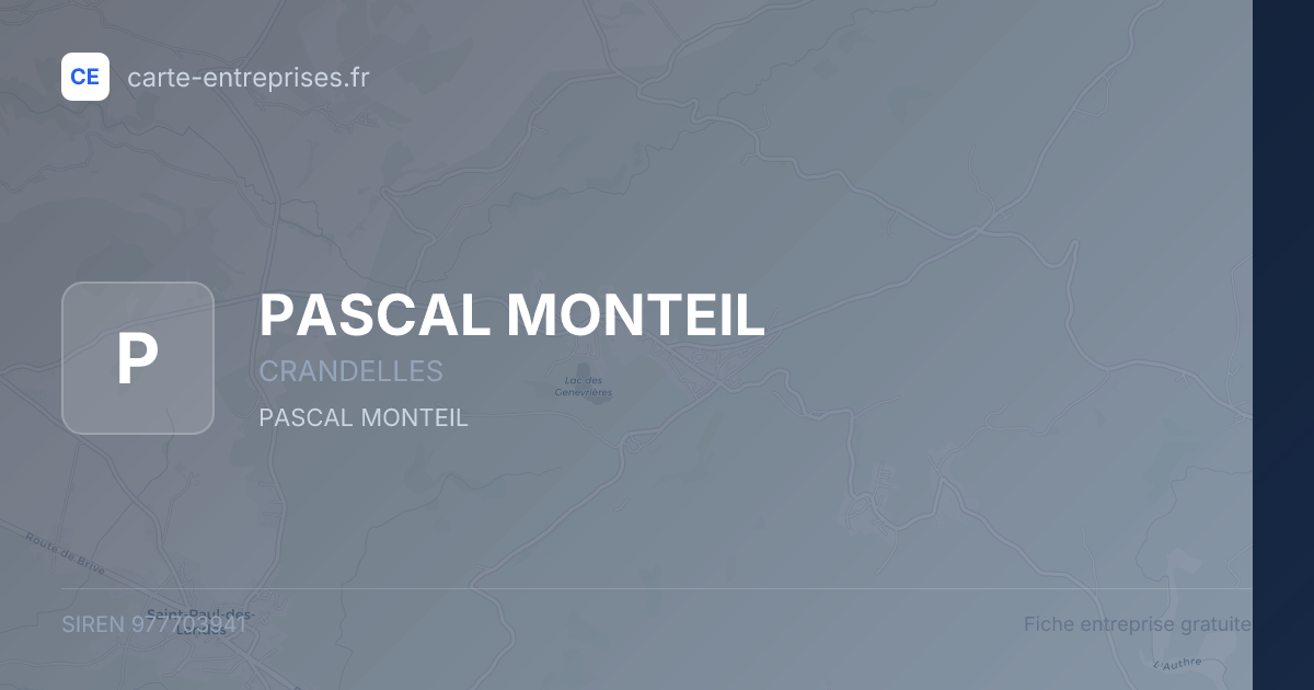 PASCAL MONTEIL — 977703941 — fiche entreprise