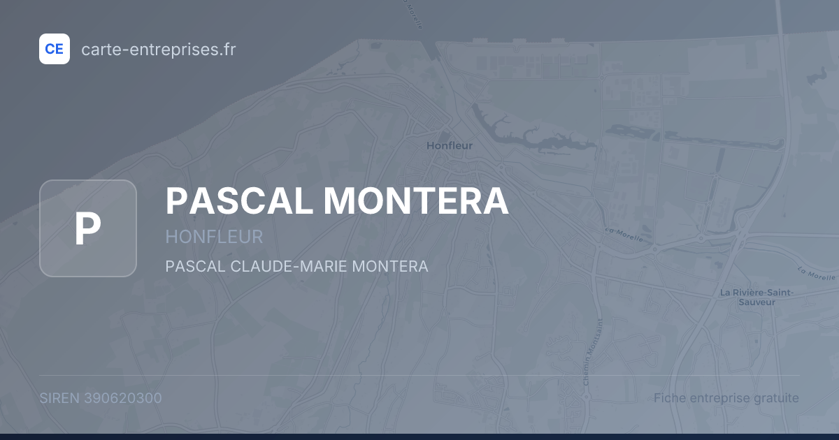 PASCAL MONTERA — 390620300 — fiche entreprise
