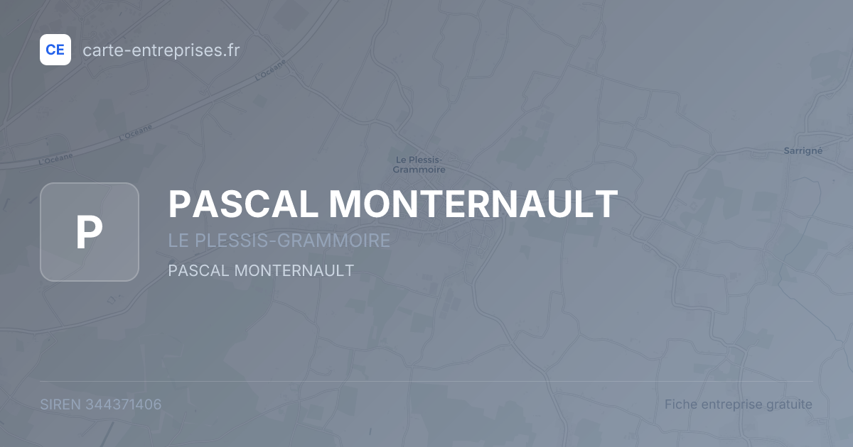 PASCAL MONTERNAULT — 344371406 — fiche entreprise