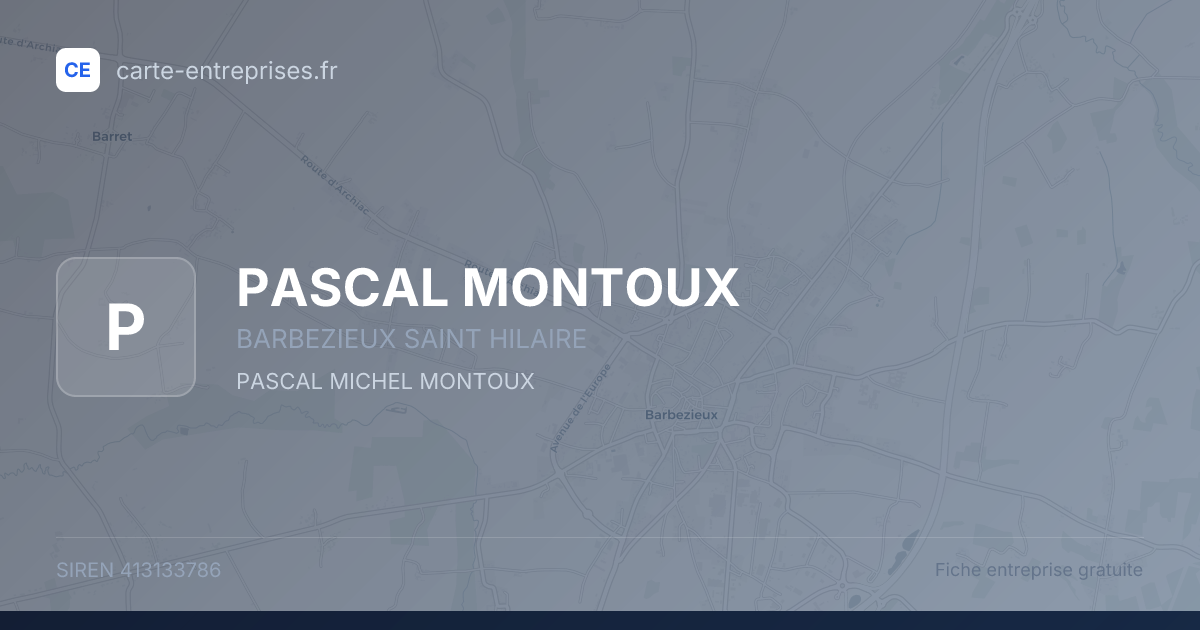 PASCAL MONTOUX — 413133786 — fiche entreprise