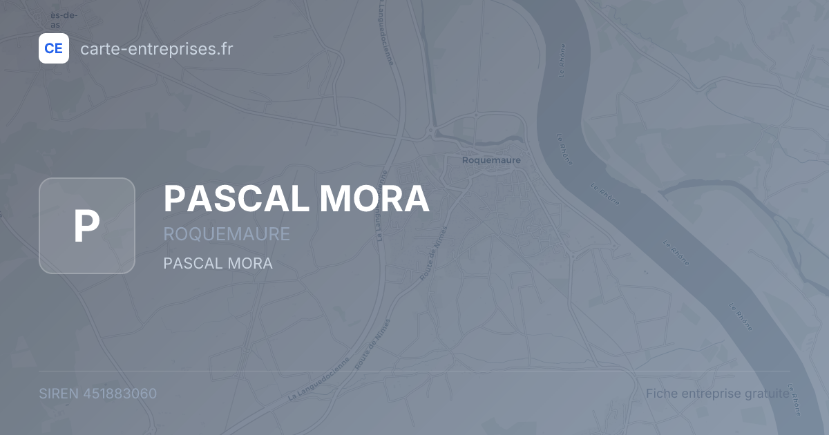 PASCAL MORA — 451883060 — fiche entreprise