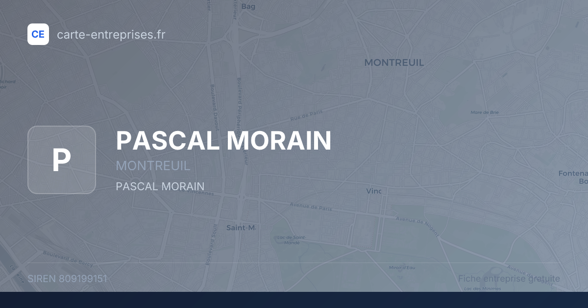 PASCAL MORAIN — 809199151 — fiche entreprise