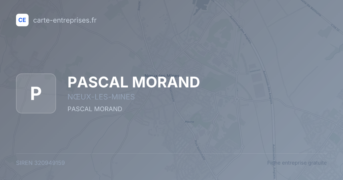 PASCAL MORAND — 320949159 — fiche entreprise