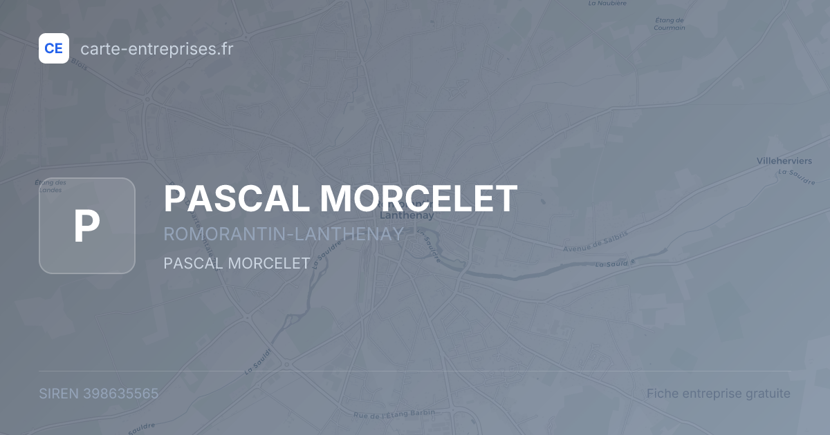 PASCAL MORCELET — 398635565 — fiche entreprise