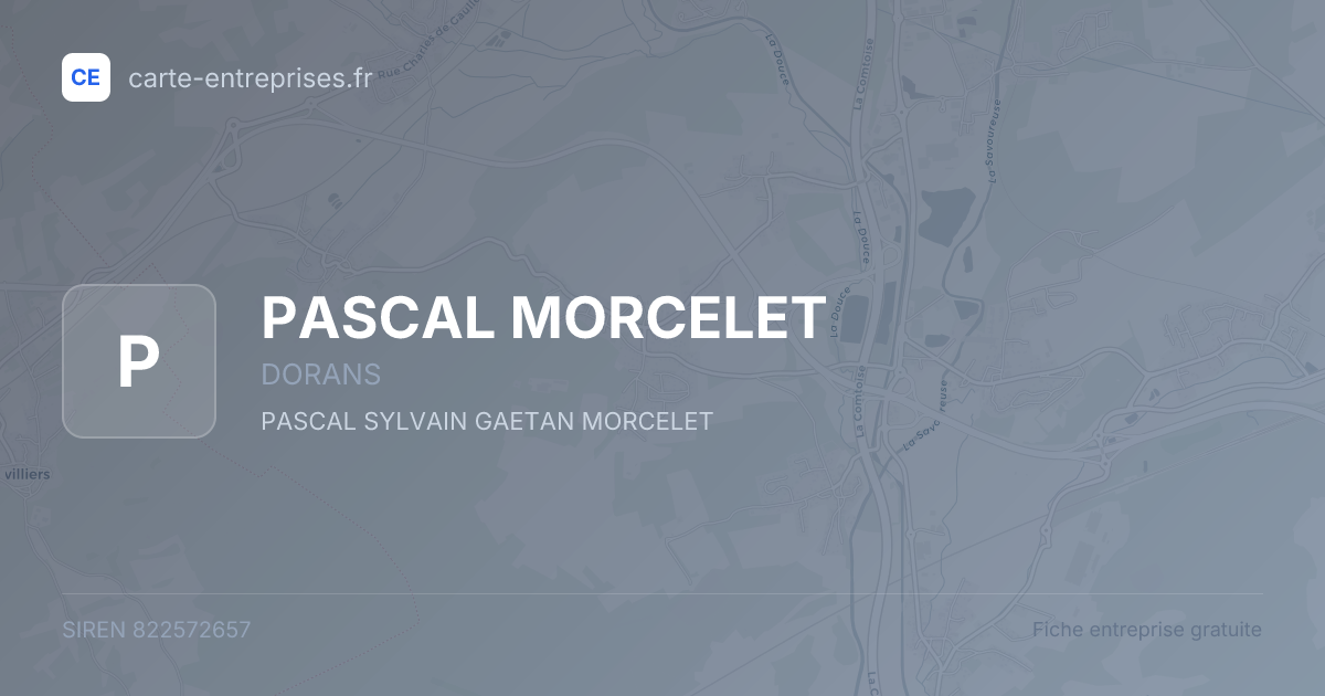PASCAL MORCELET — 822572657 — fiche entreprise