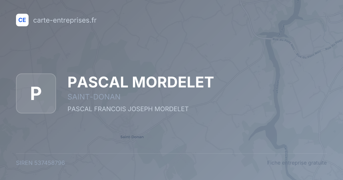 PASCAL MORDELET — 537458796 — fiche entreprise