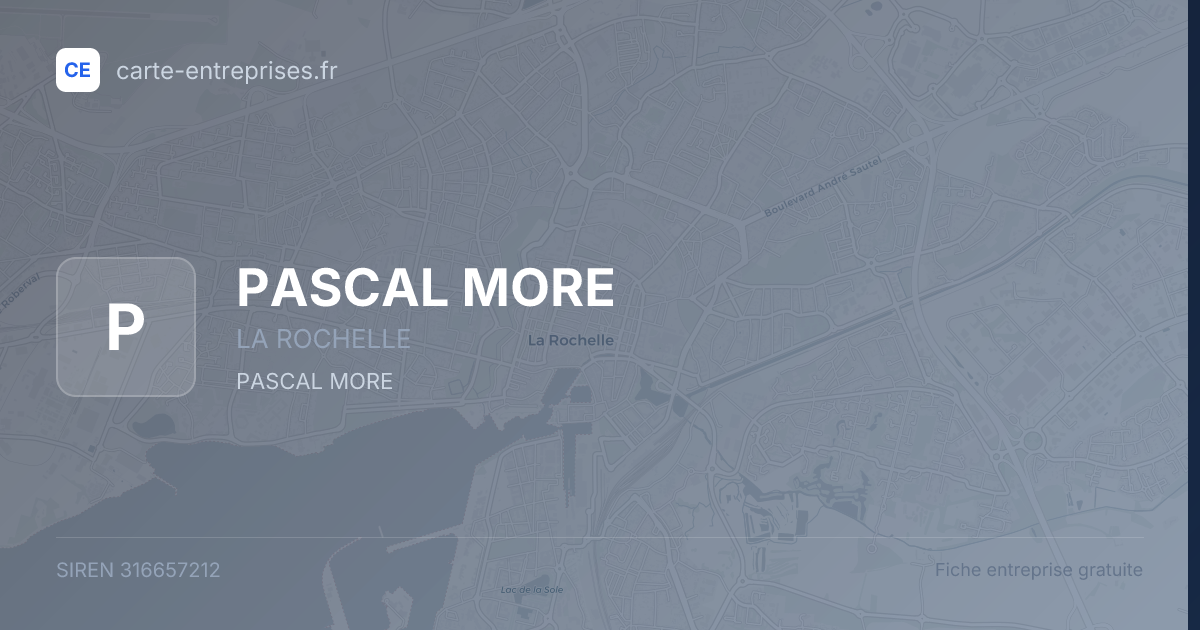 PASCAL MORE — 316657212 — fiche entreprise