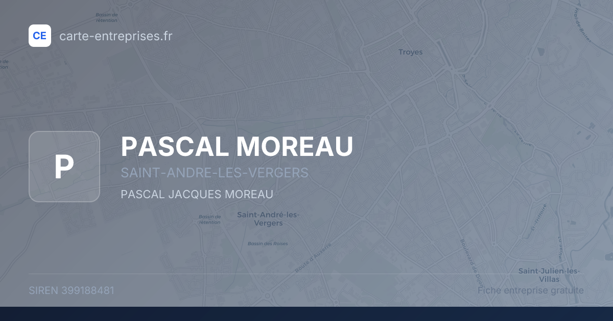 PASCAL MOREAU — 399188481 — fiche entreprise
