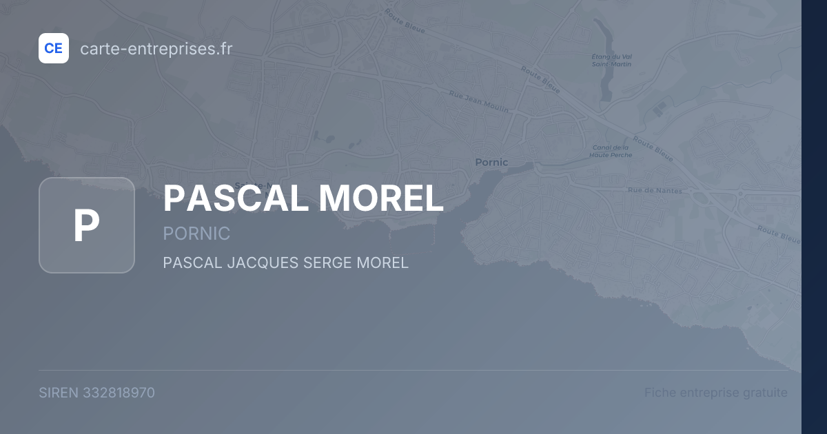 PASCAL MOREL — 332818970 — fiche entreprise