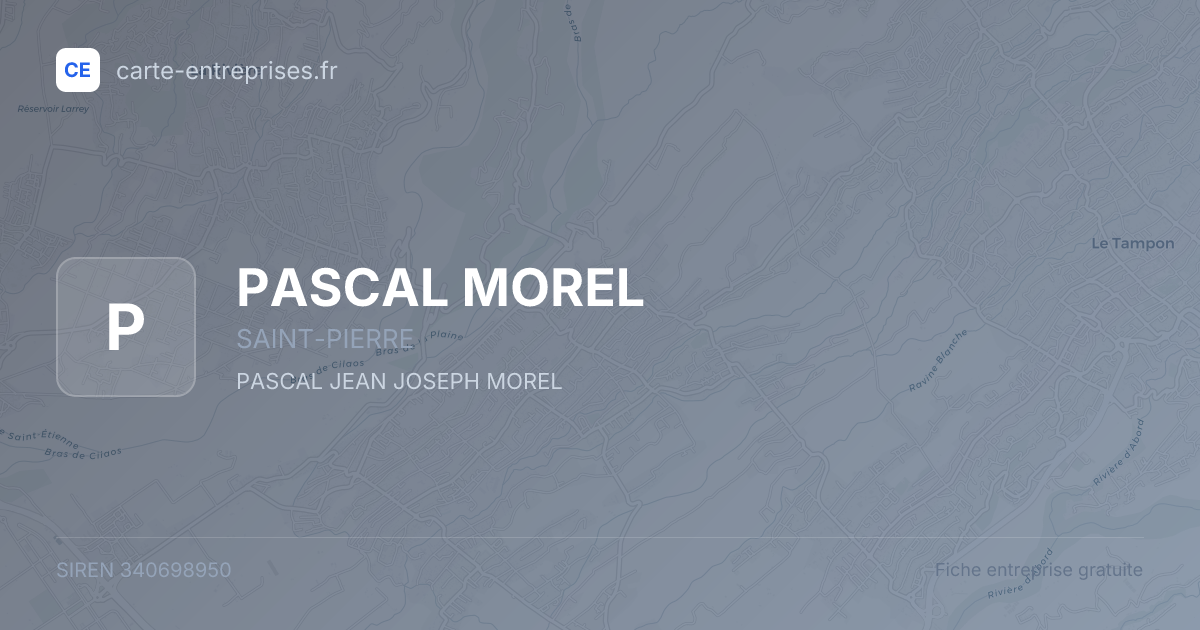 PASCAL MOREL — 340698950 — fiche entreprise