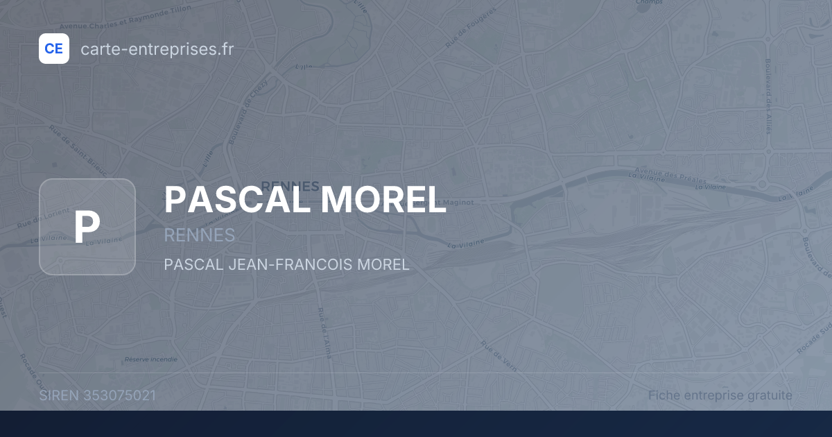 PASCAL MOREL — 353075021 — fiche entreprise