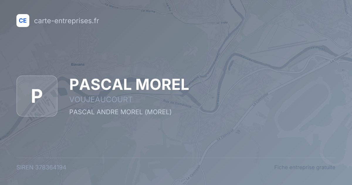PASCAL MOREL — 378364194 — fiche entreprise