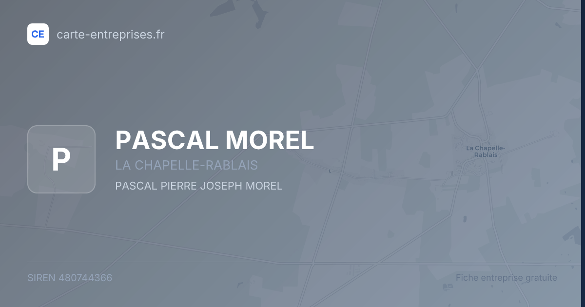 PASCAL MOREL — 480744366 — fiche entreprise
